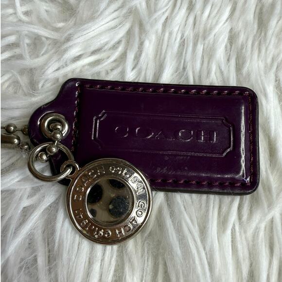2" COACH Purple Set Fob Bag Charm Hang tag Hangtag - Picture 1 of 2